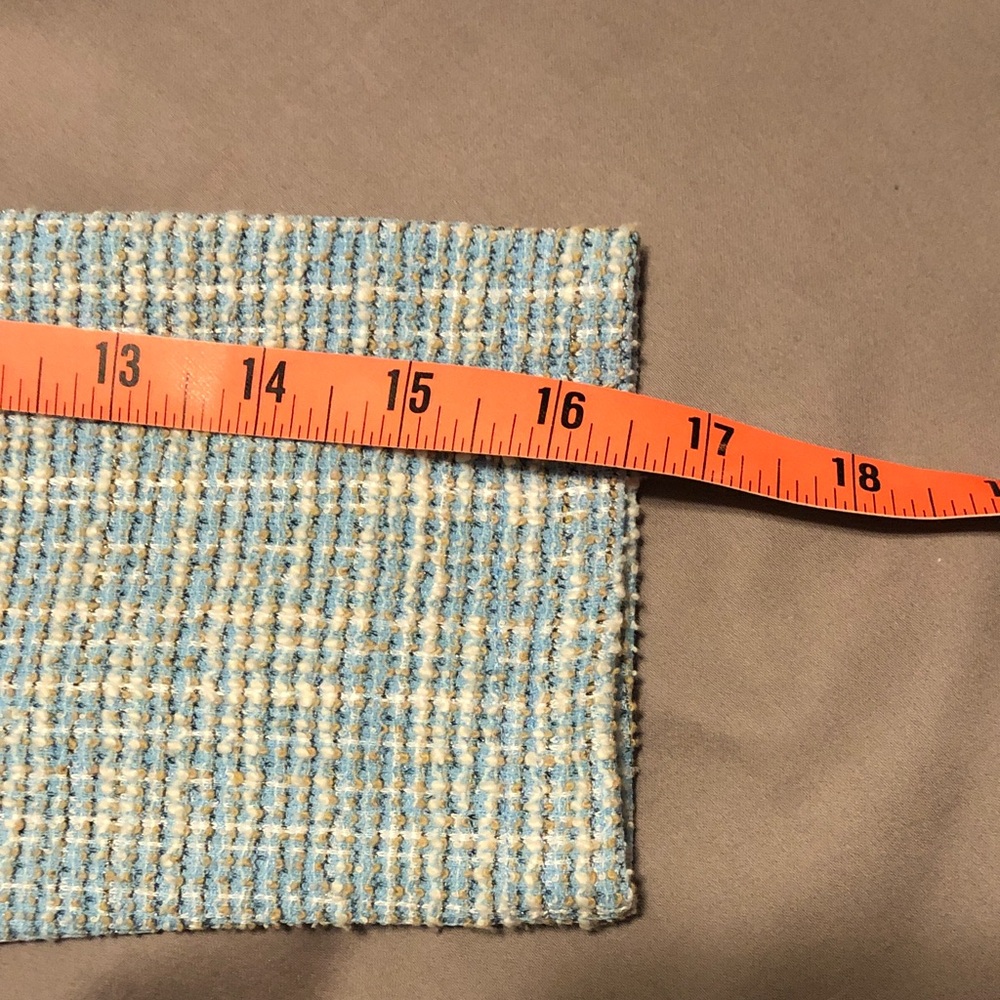 Jackie O style tweed 3/4 sleeve blue dress not sure of year - Picture 5 of 9